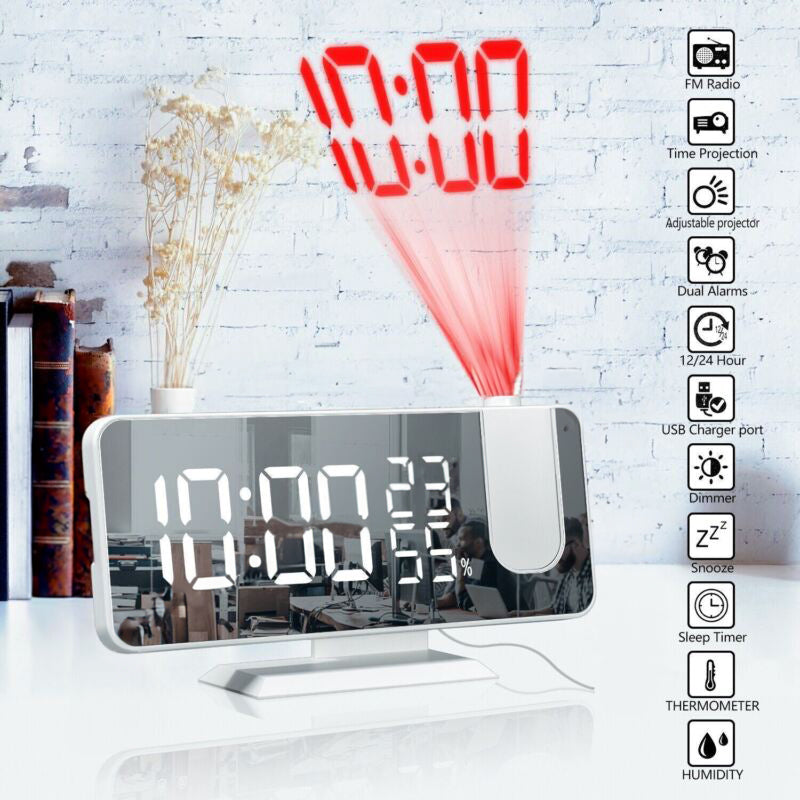 Projection Alarm Clock with FM Radio