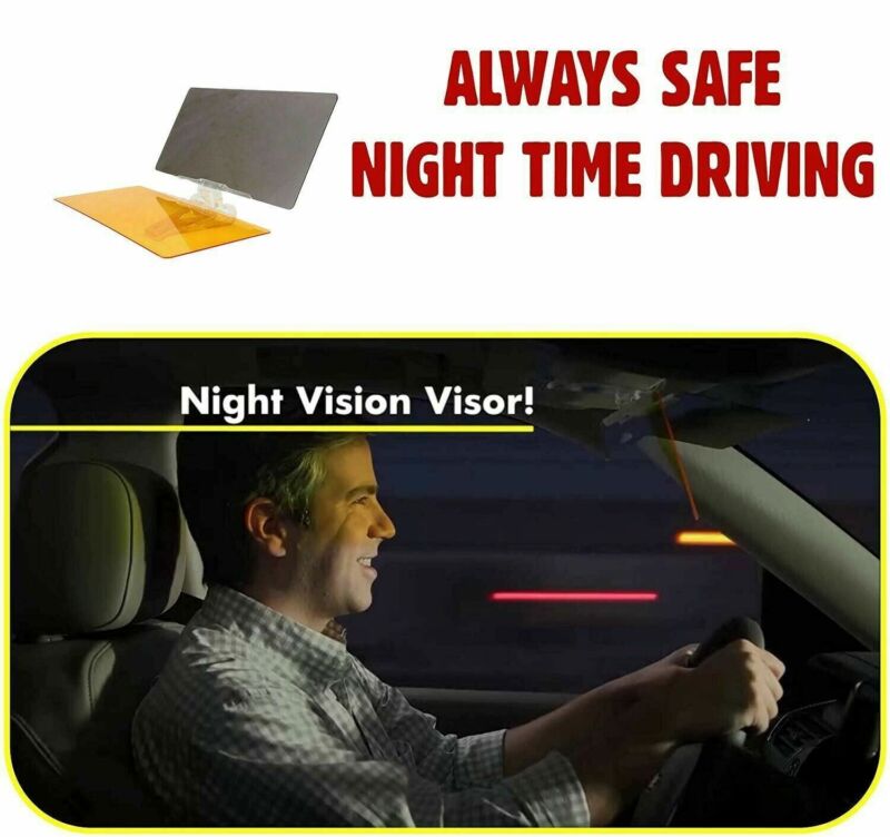 Clear Anti-Glare Car Visor (Day & Night Driving)