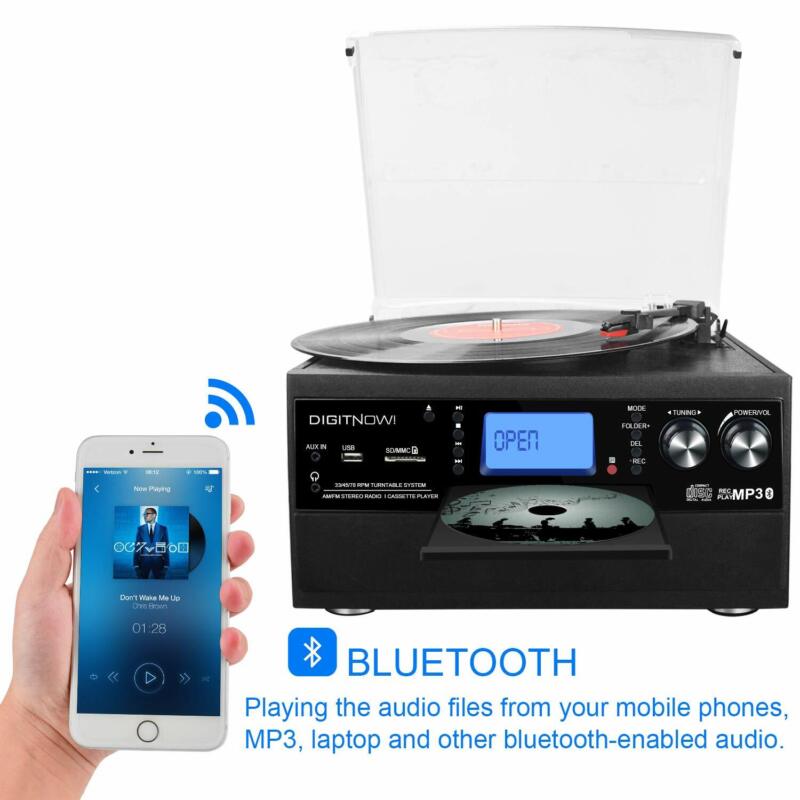 Any Music Format Stereo (Bluetooth, Vinyl, CD, Cassette, Radio, Aux, USB, & SD Card)
