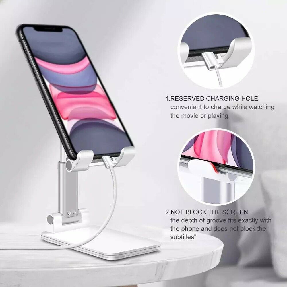 Adjustable Phone Tablet Desktop Stand Desk Holder Mount Cradle For iPhone iPad