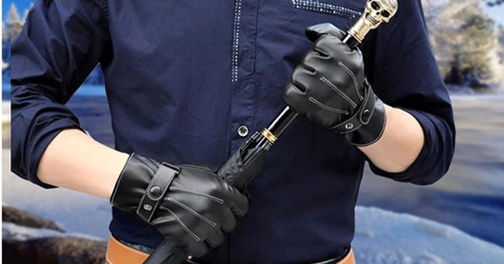 Men's Leather Touchscreen Gloves