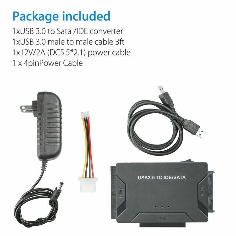 External Hard Drive Reader Recovery Converter for Universal 2.5" 3.5" HDD/SSD CD