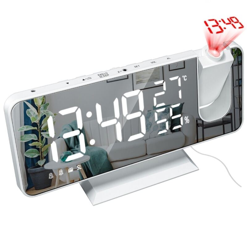 Projection Alarm Clock with FM Radio