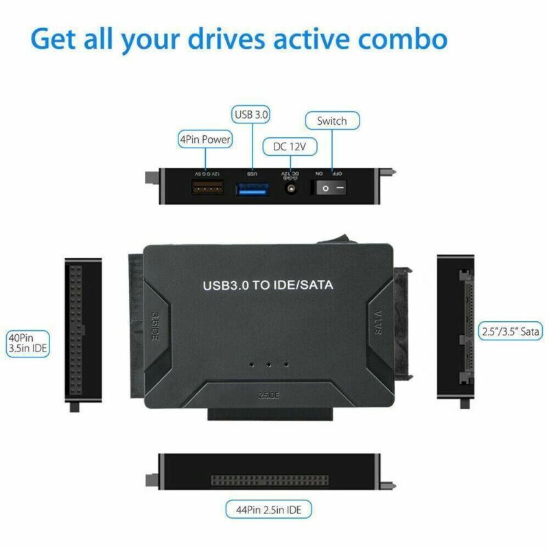 External Hard Drive Reader Recovery Converter for Universal 2.5" 3.5" HDD/SSD CD