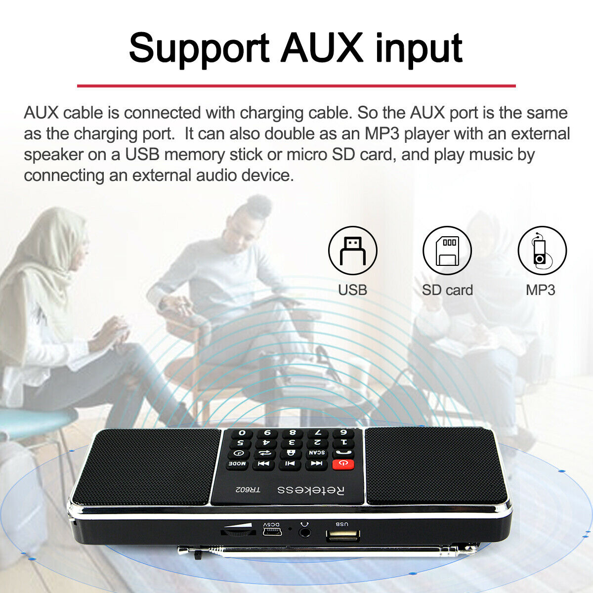 Bluetooth Speaker with FM/AM Radio & MP3 Player