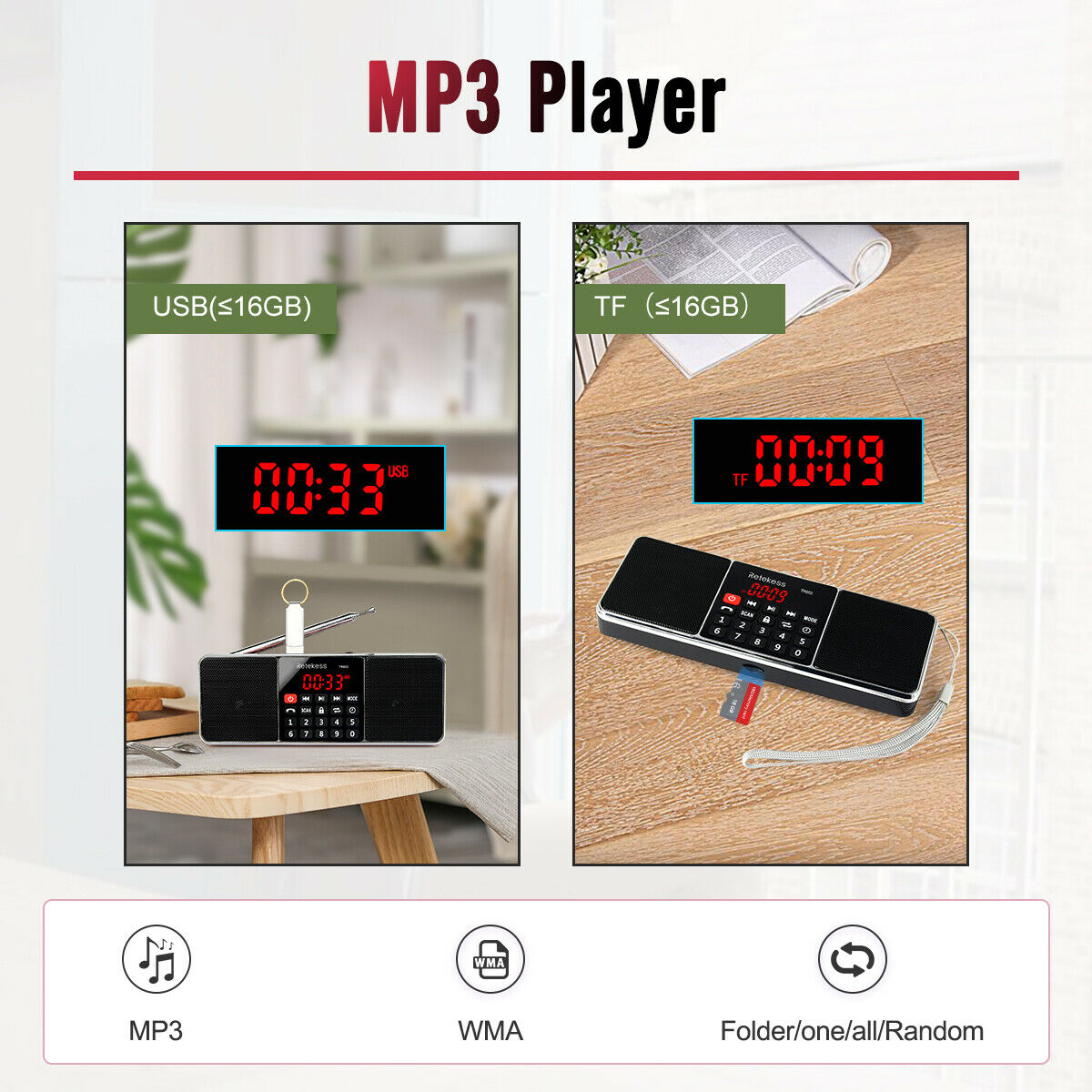 Bluetooth Speaker with FM/AM Radio & MP3 Player