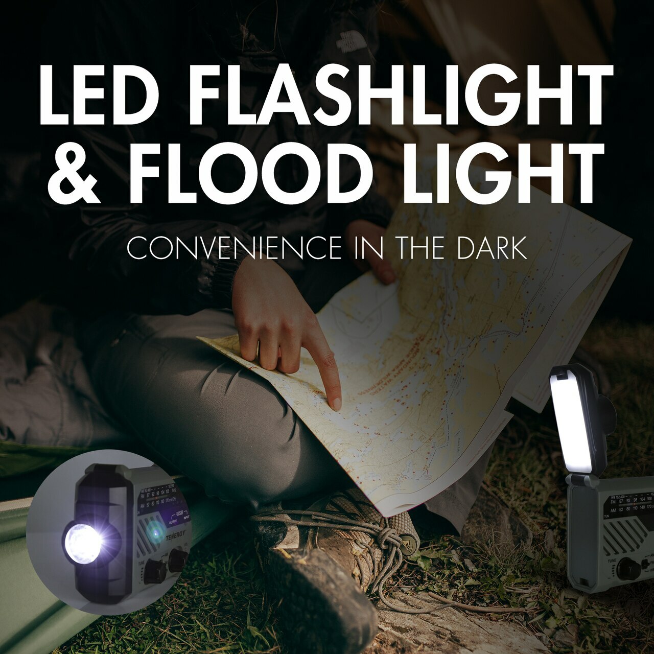 Emergency Solar Hand Crank Weather Radio Power Bank Charger Flash Light