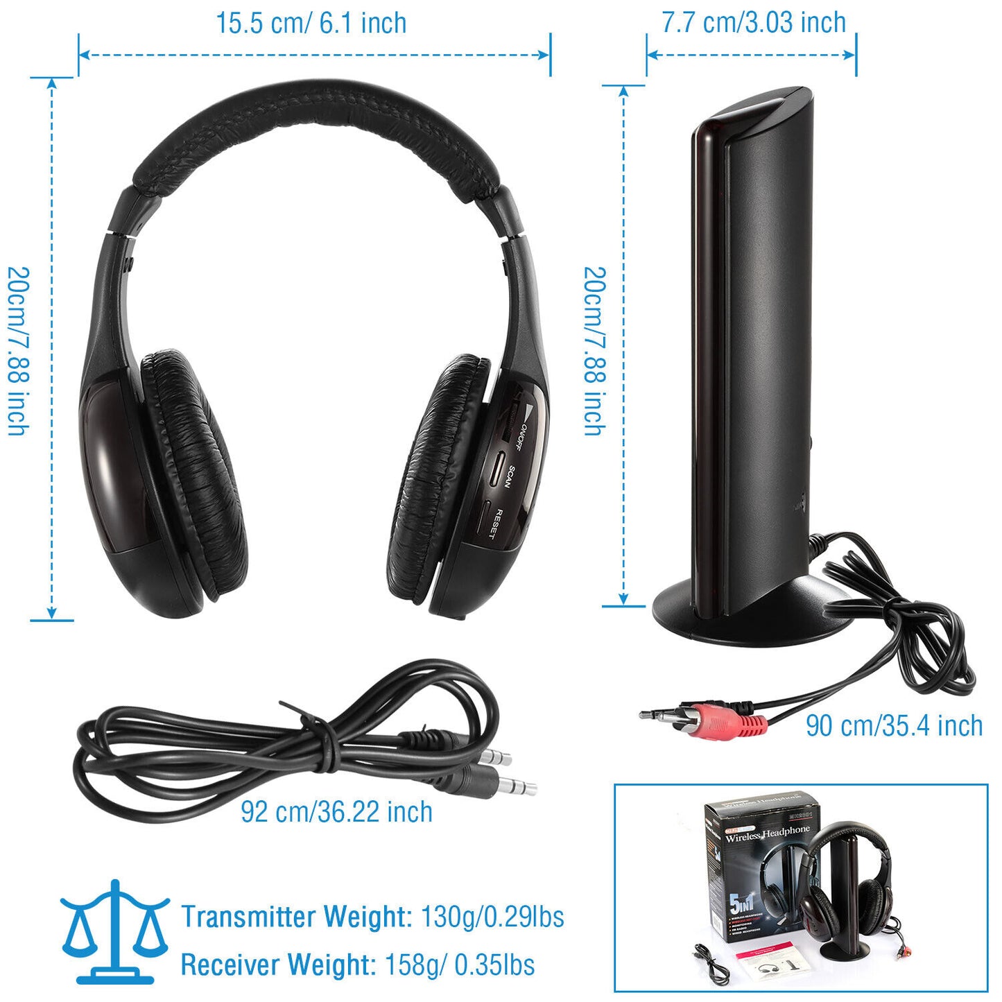 Wireless Headset TV Headphones