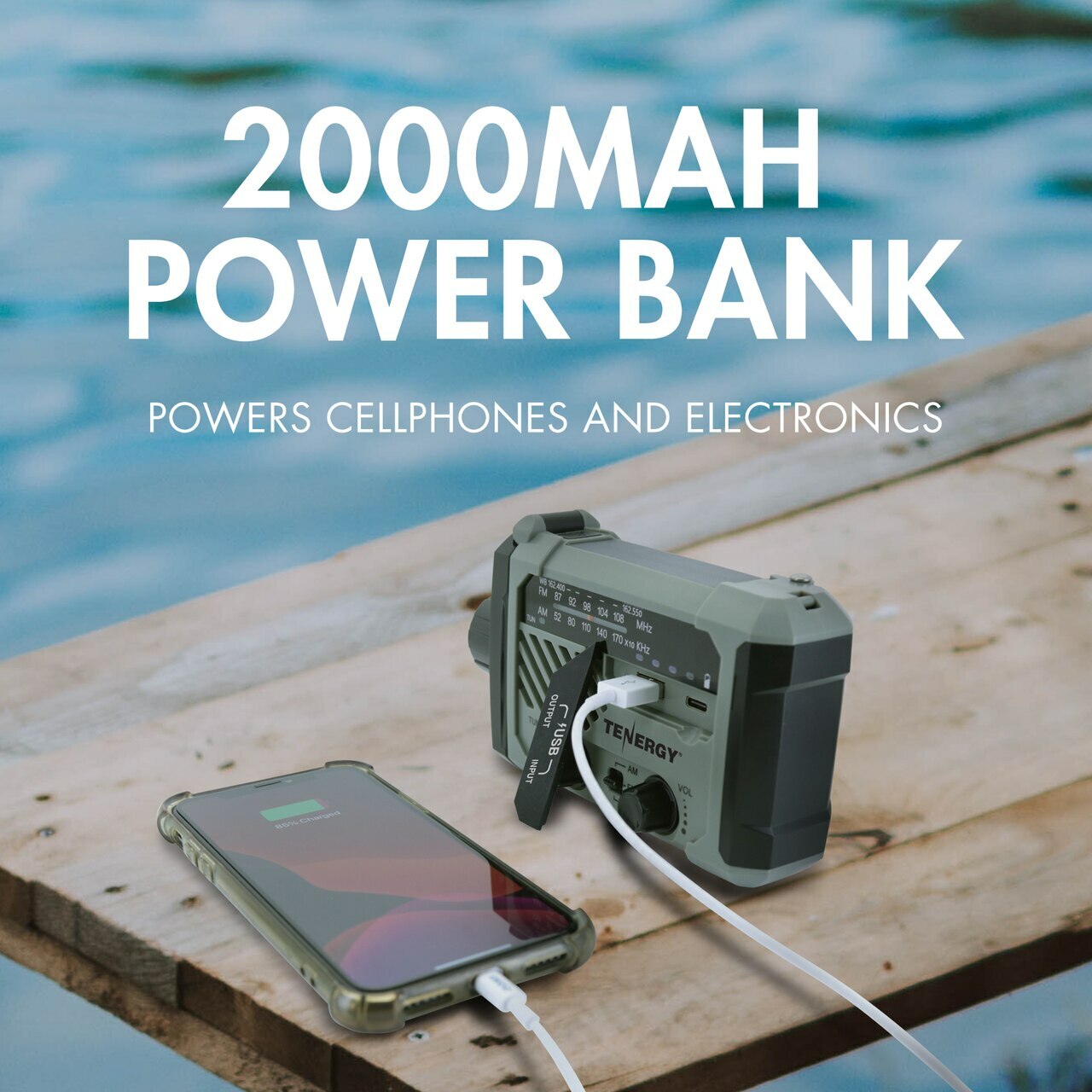 Emergency Solar Hand Crank Weather Radio Power Bank Charger Flash Light