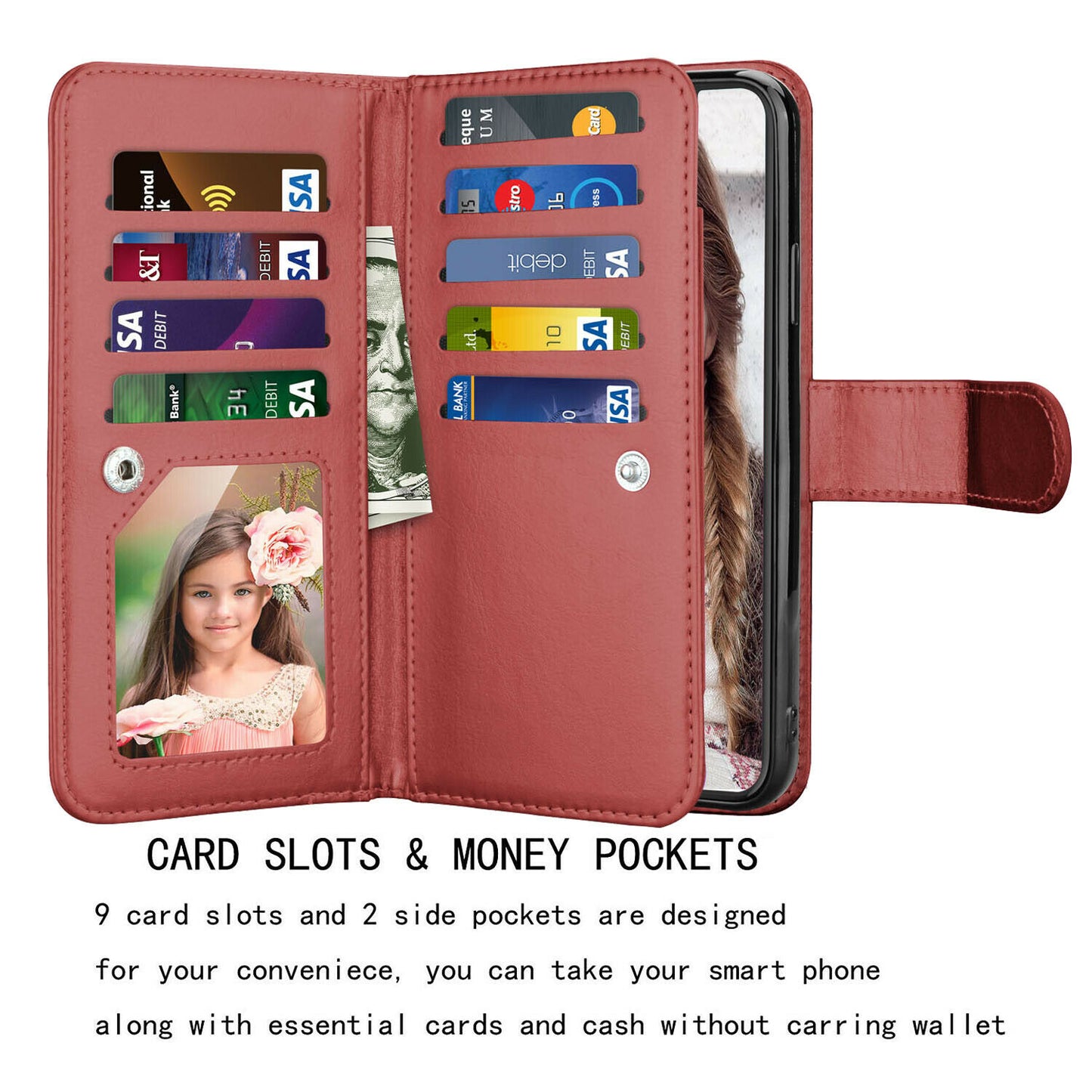 Leather Phone Flip Wallet