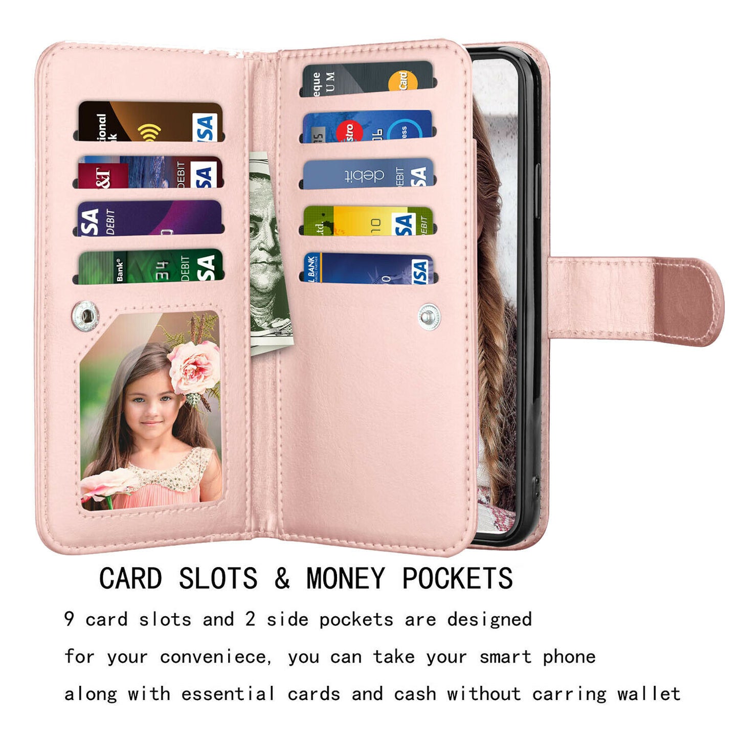 Leather Phone Flip Wallet