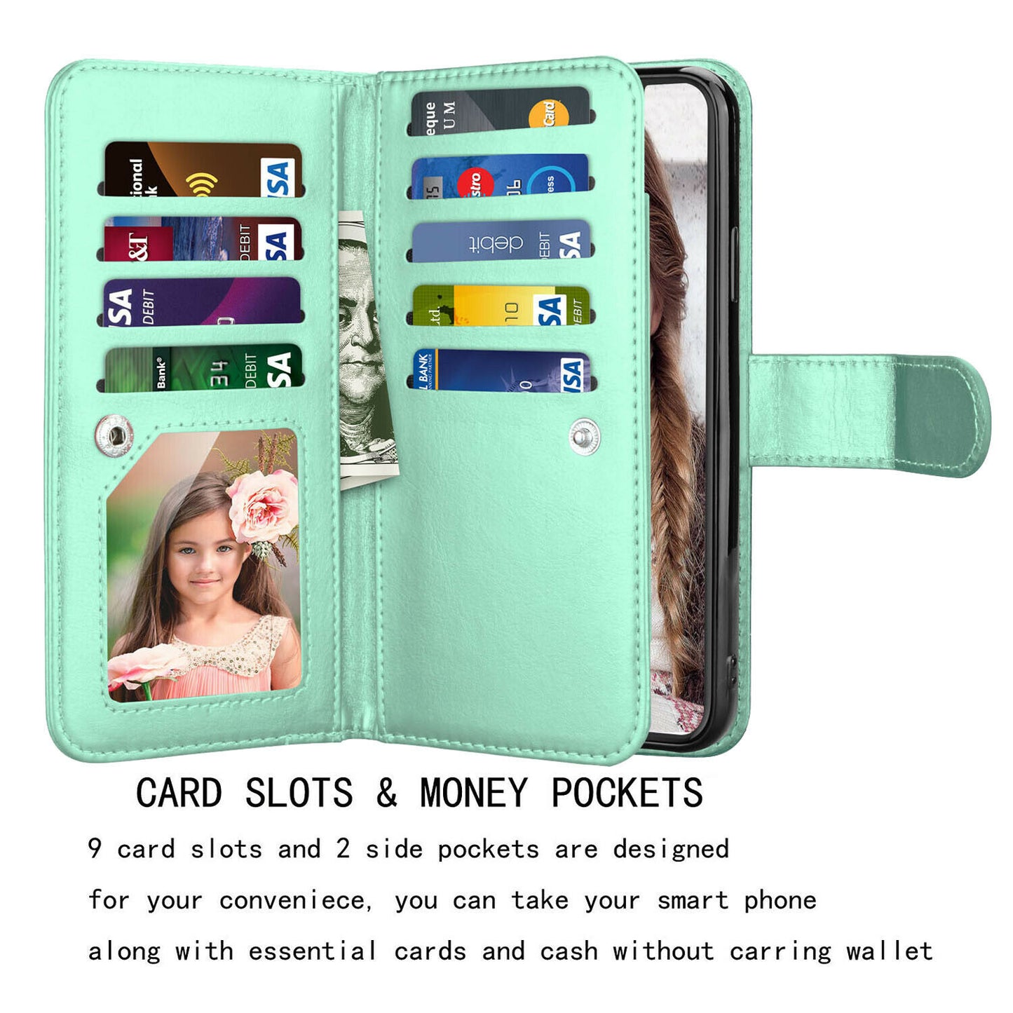 Leather Phone Flip Wallet