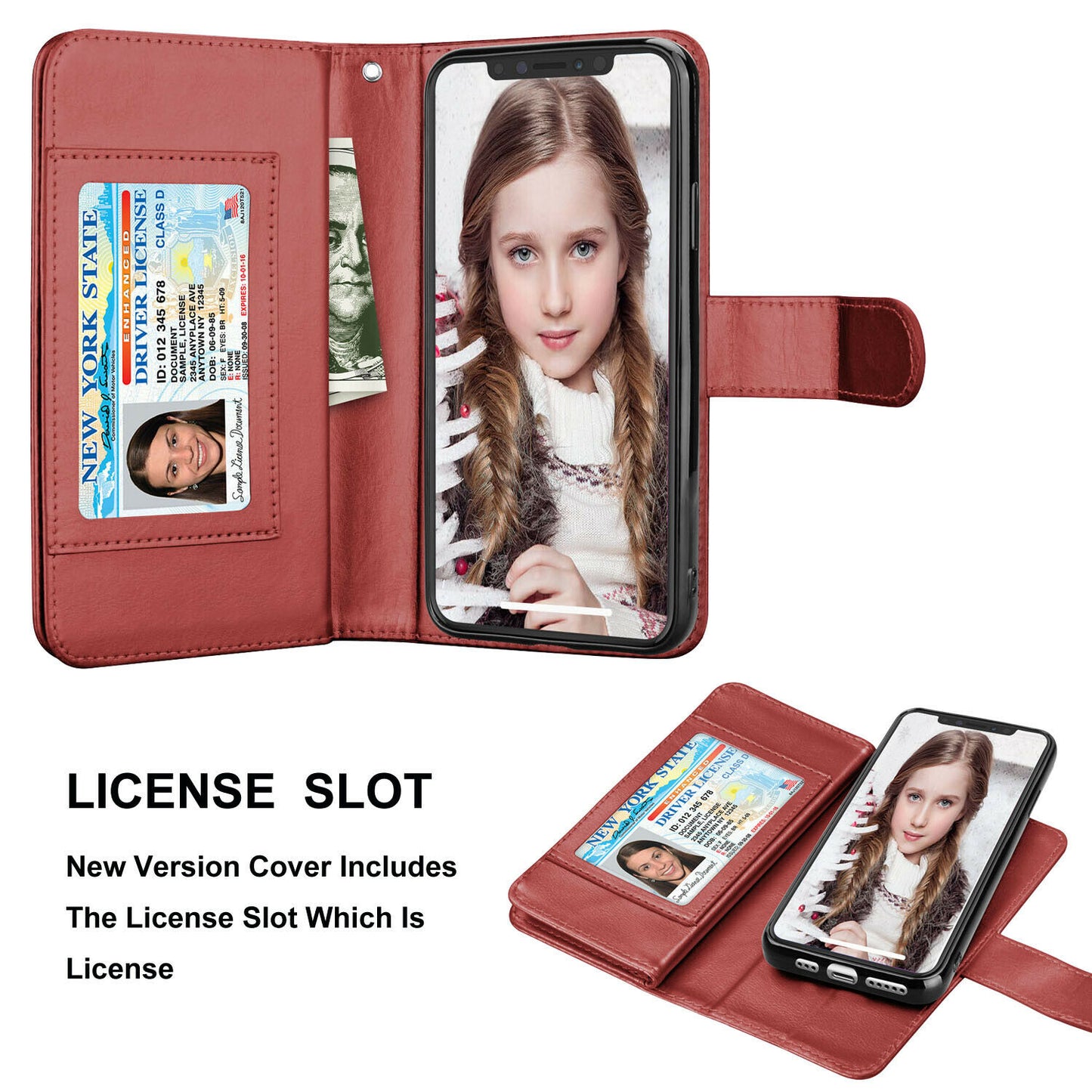 Leather Phone Flip Wallet