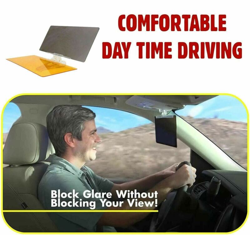 Clear Anti-Glare Car Visor (For Day & Night Driving)