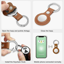 Leather Case Cover for AirTag Pet Location Tracker Sleeve Shell Skins Keychain