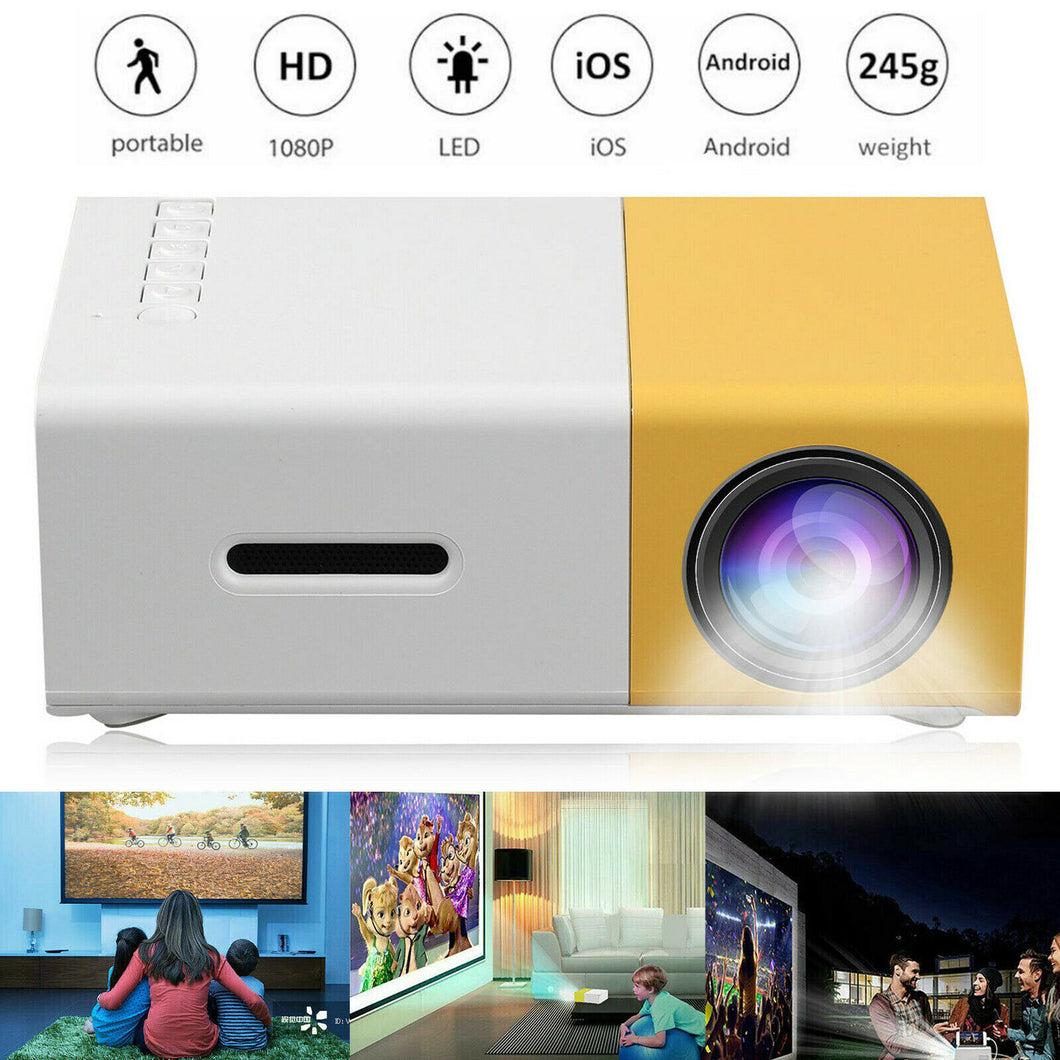 Portable Mini LED Home Theater Projector - 1080P HD