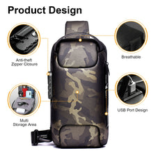 Sling Bag Phone Charger - Waterproof Crossbody Backpack Bag with USB Ports