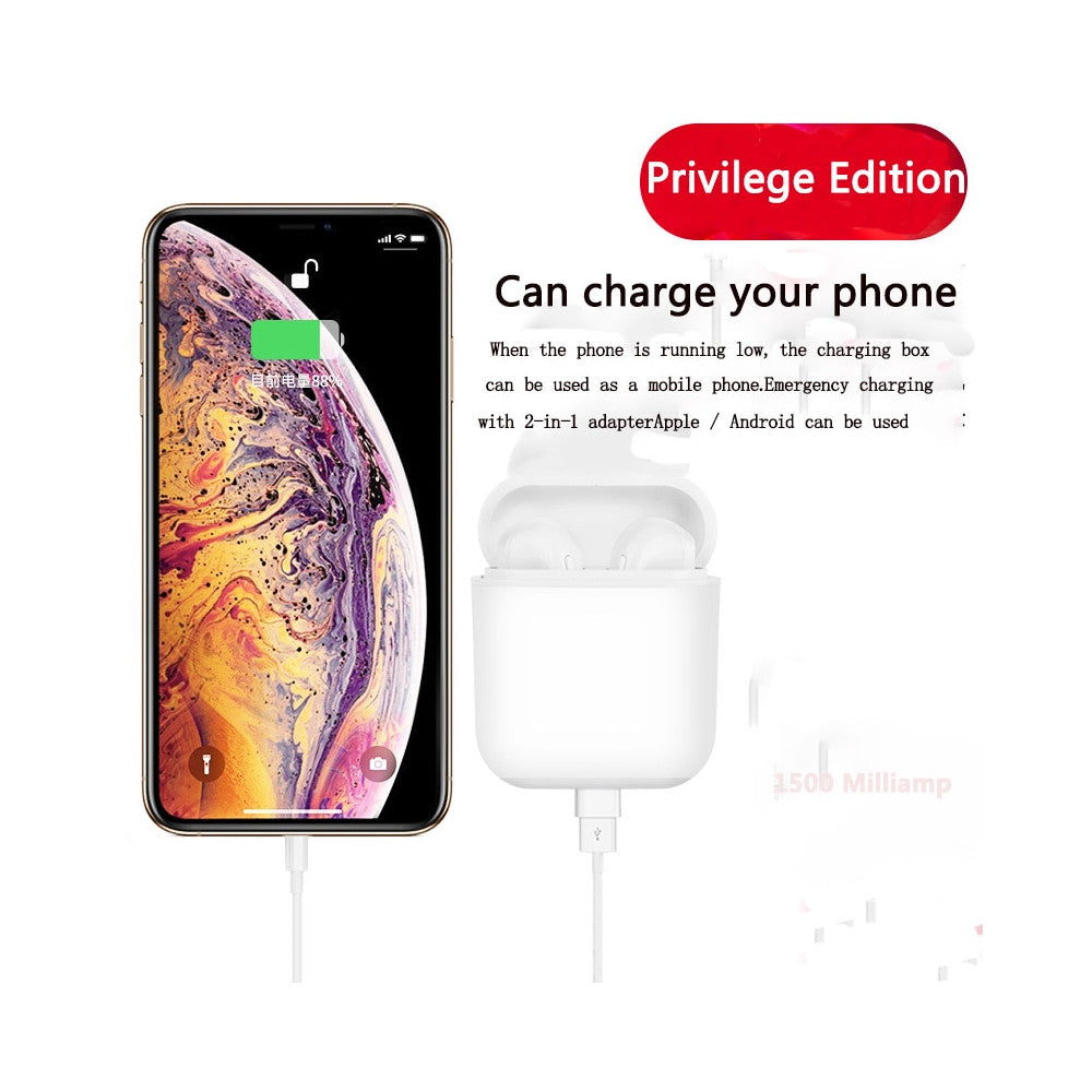 Wireless Earphones with Charging Box and Microphone