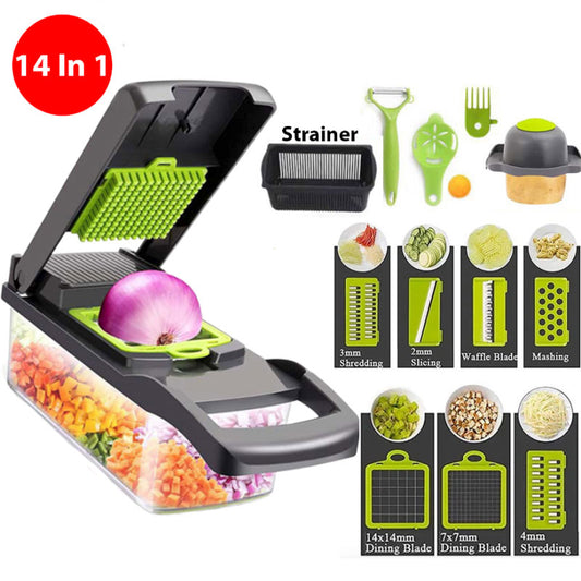 14-In-1 Kitchen Chopper, Cutter, Dicer, & Slicer