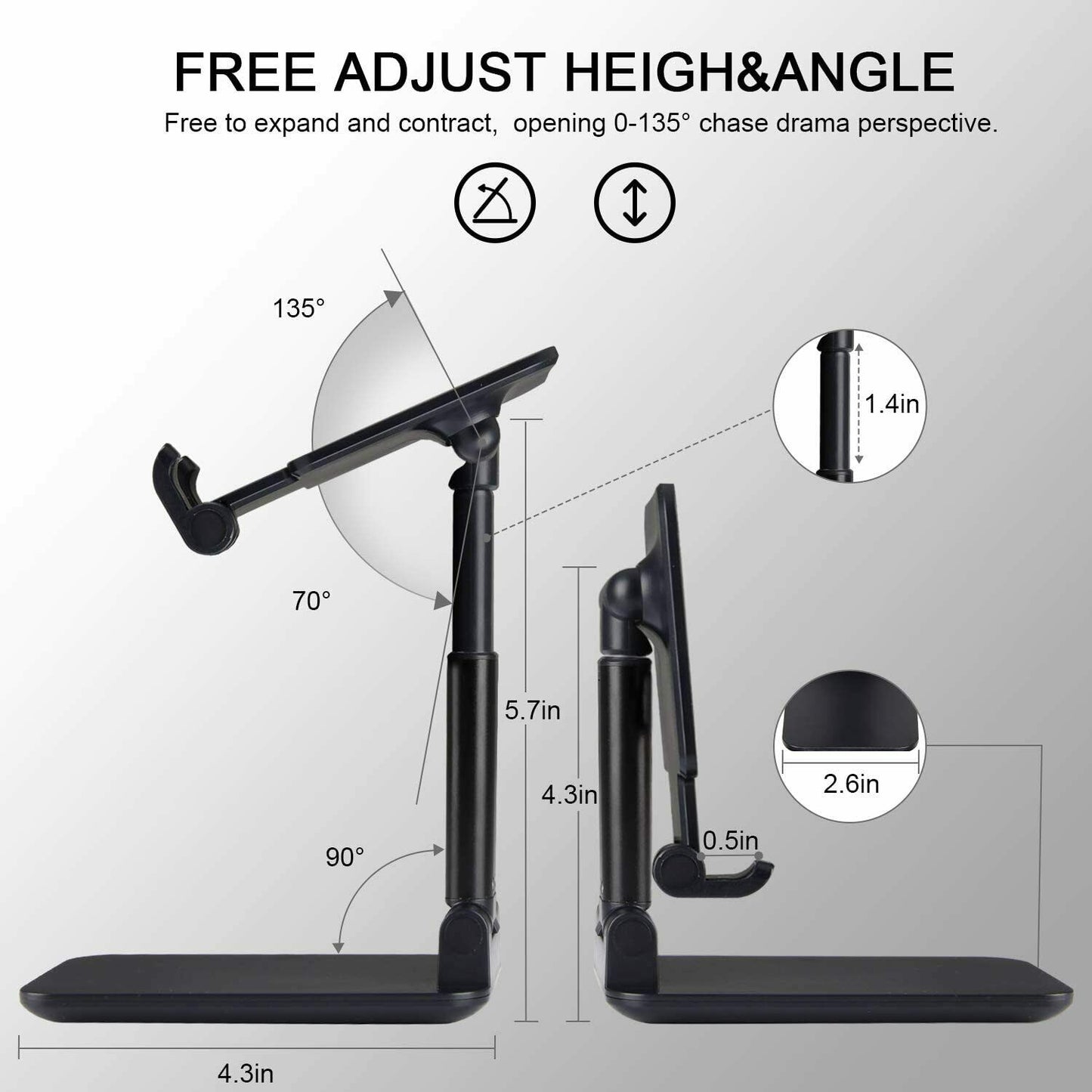 Adjustable Desktop Stand for Phone or Tablet