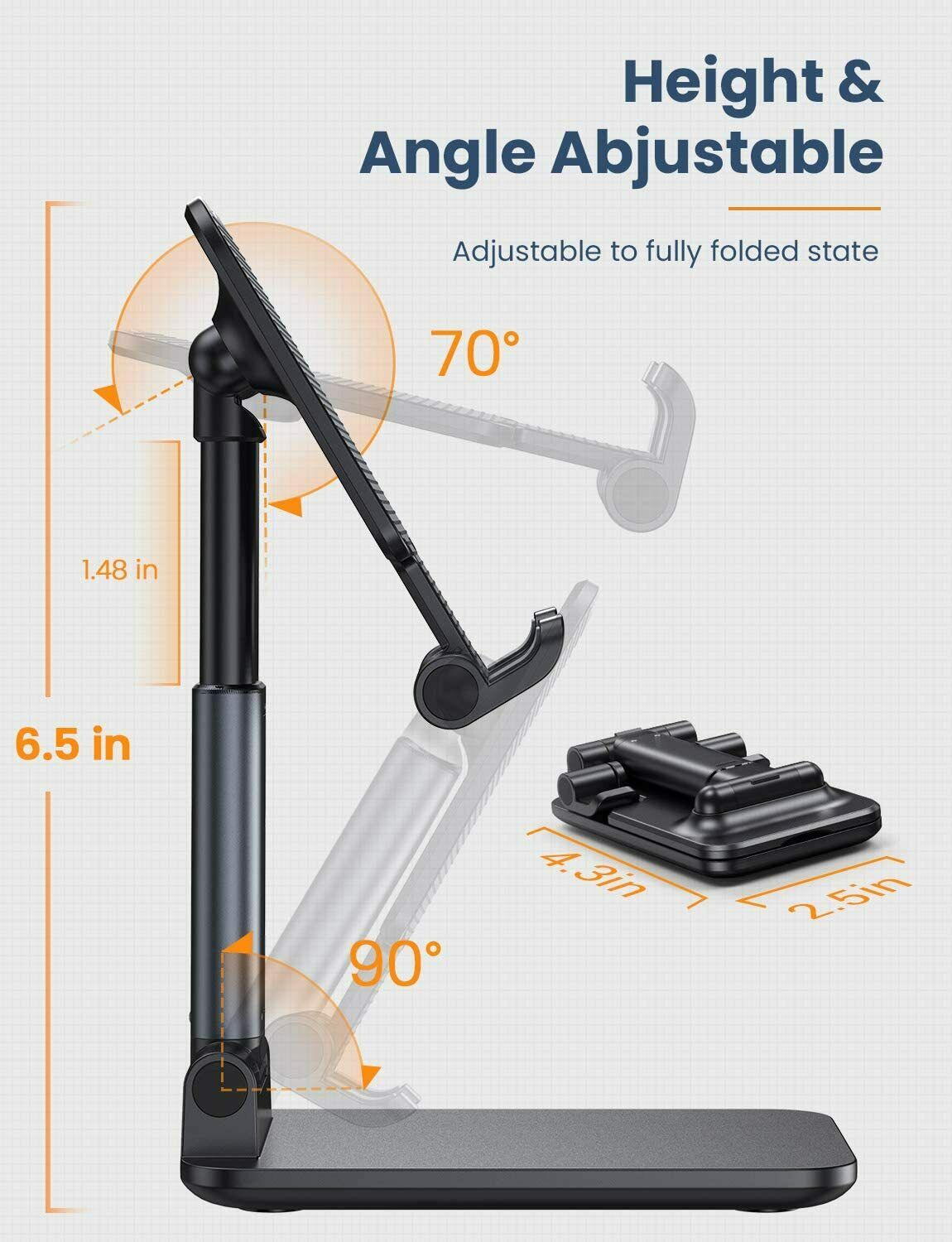 Adjustable Desktop Stand for Phone or Tablet