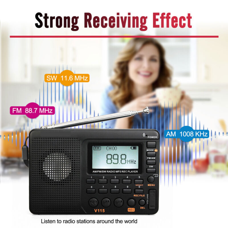 Portable Rechargeable Radio - Includes FM, AM, Shortwave, & MP3 Player