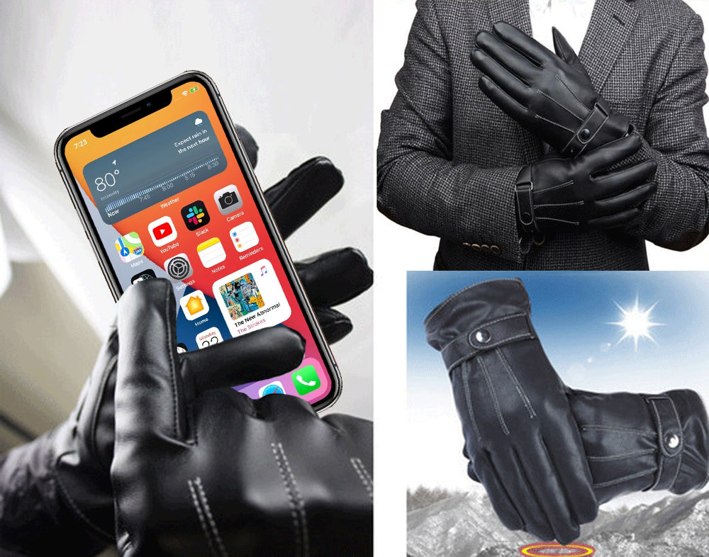 Men's Leather Touchscreen Gloves