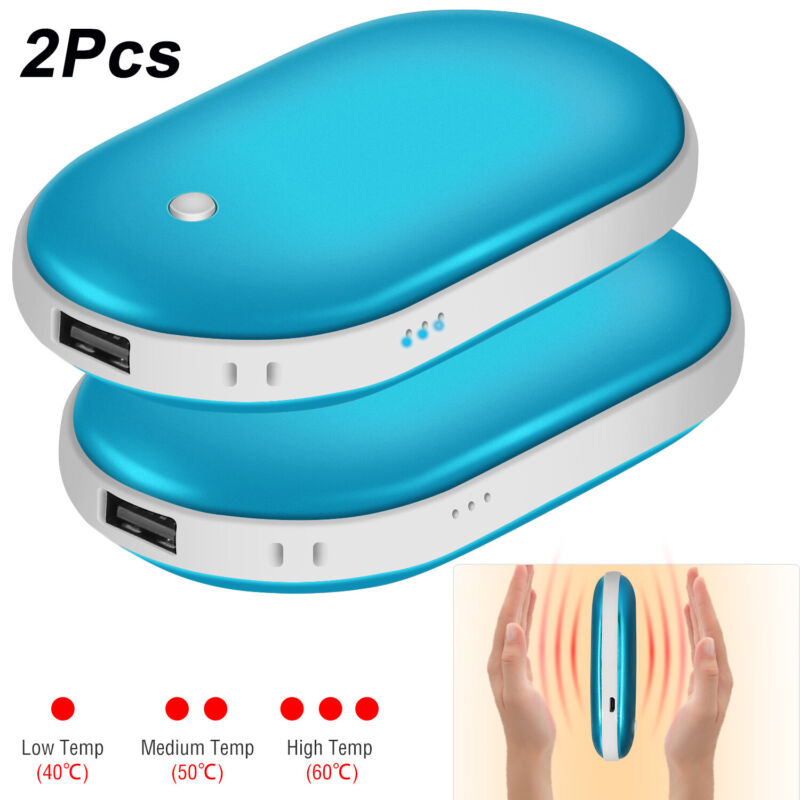 Rechargeable Hand Warmers & Phone Charger - 2 Pack