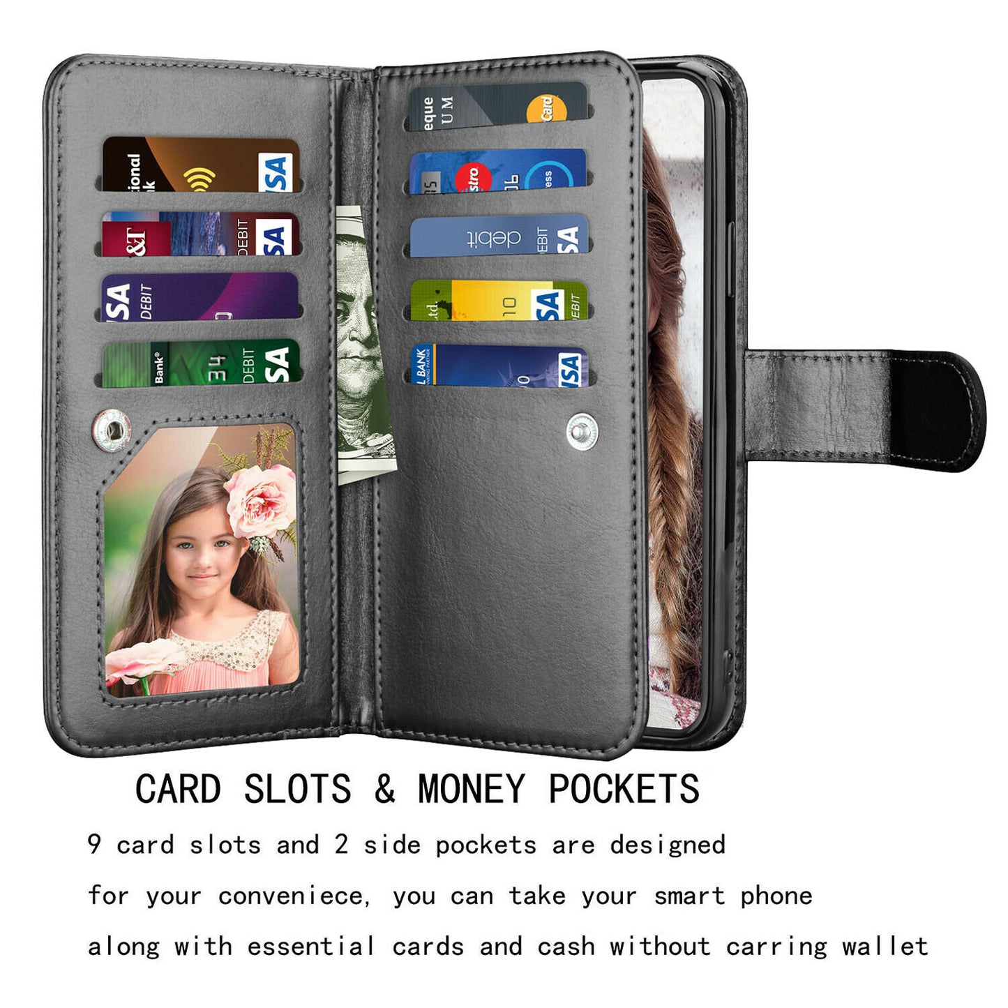 Leather Phone Flip Wallet