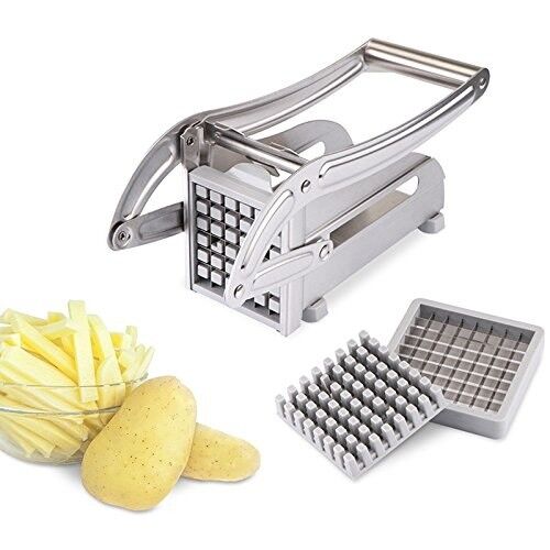 Stainless Steel French Fry Cutter Potato Vegetable Slicer Chopper 2 Blades