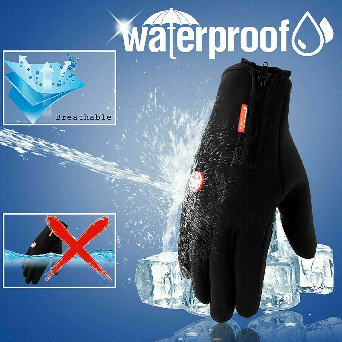 Waterproof Touch-Screen Thermal Gloves