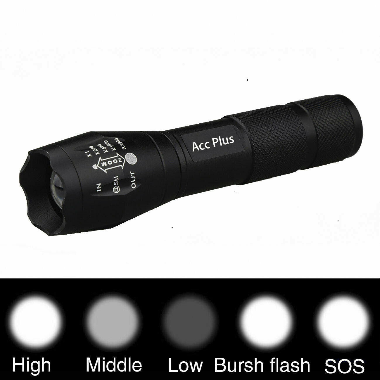 Three High Power Emergency Flashlights (5 Modes)