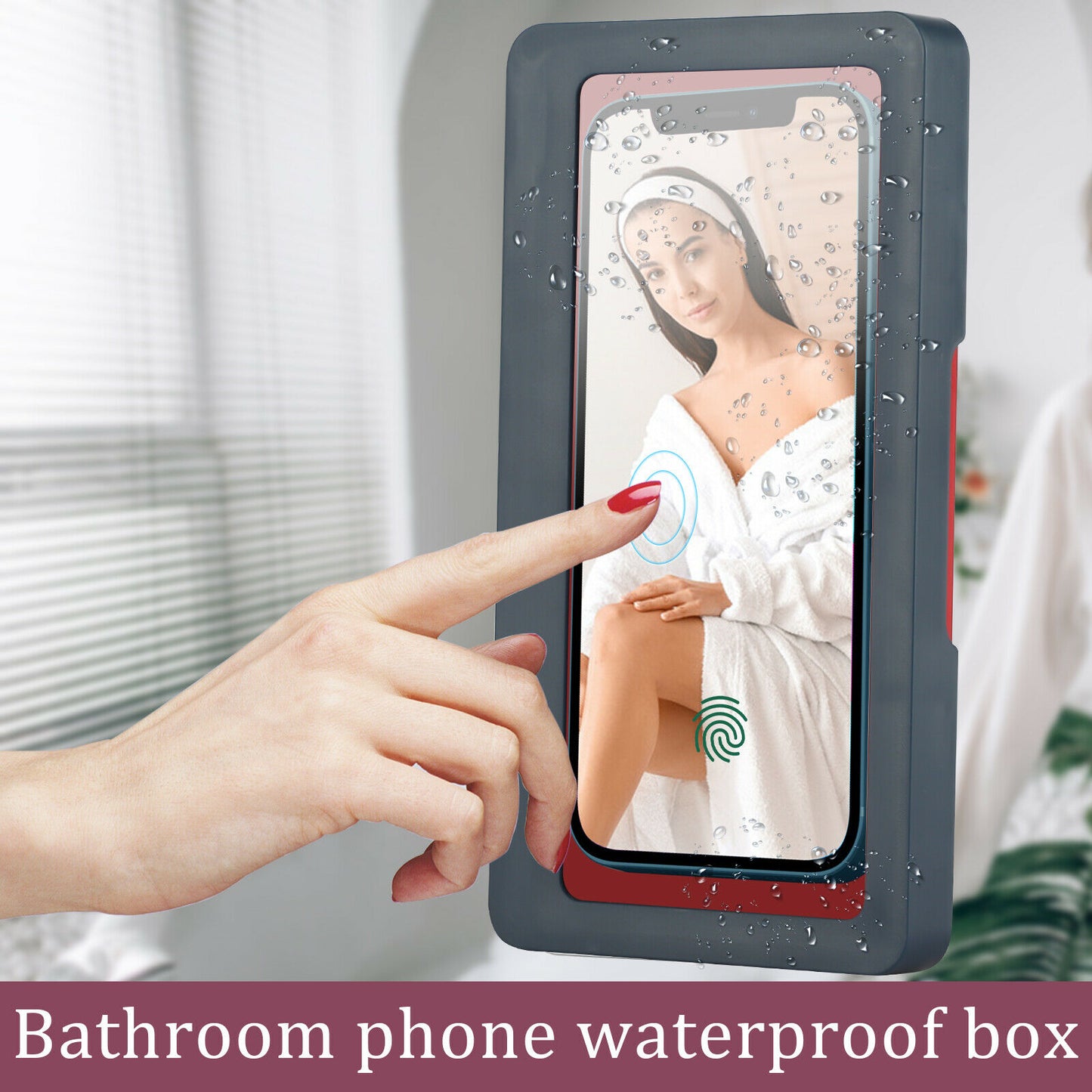 Wall Mounted Waterproof Phone Case (For Kitchen or Bath)