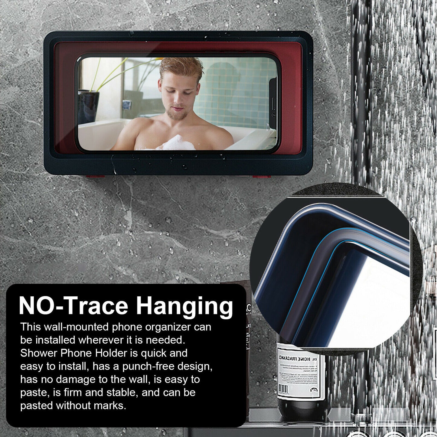 Wall Mounted Waterproof Phone Case (For Kitchen or Bath)