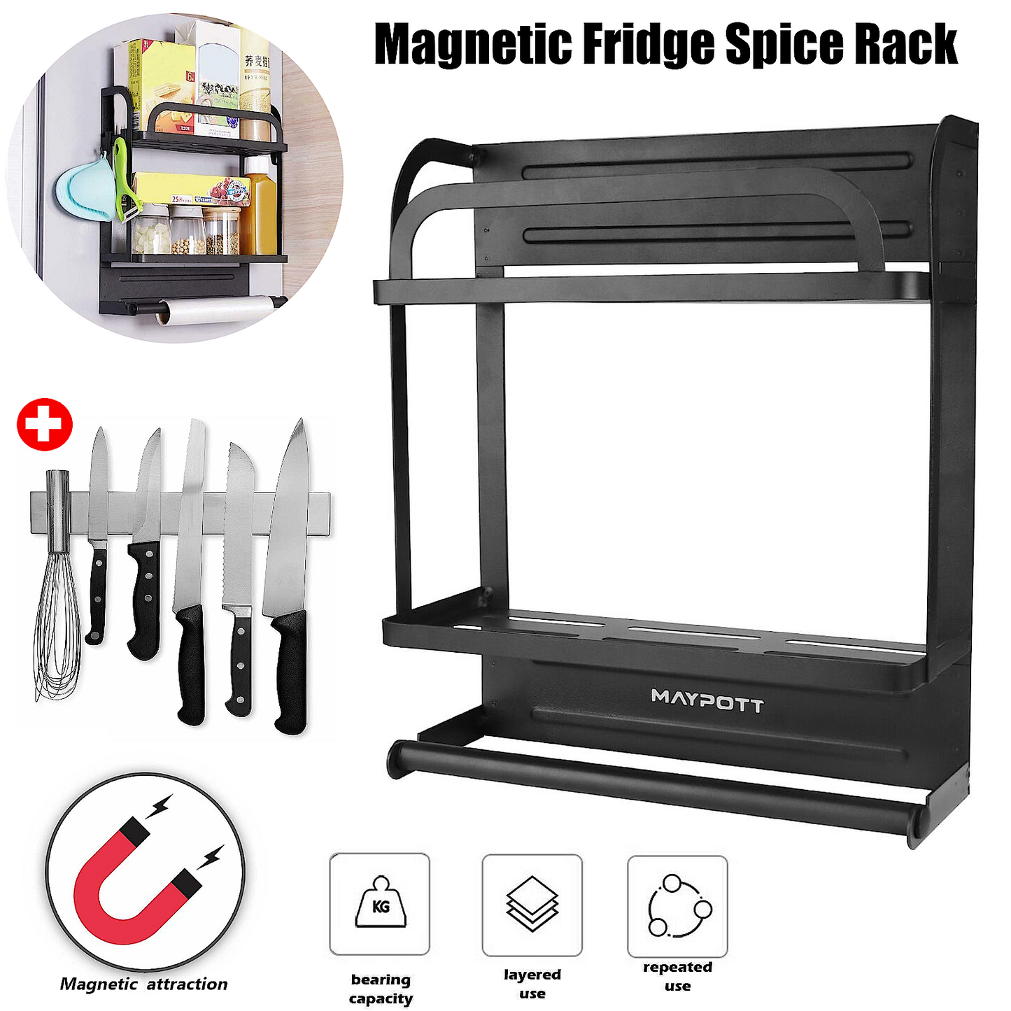 Magnetic Fridge Organizer Storage Rack