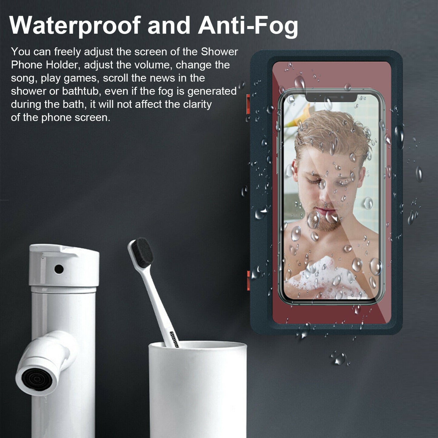 Wall Mounted Waterproof Phone Case (For Kitchen or Bath)