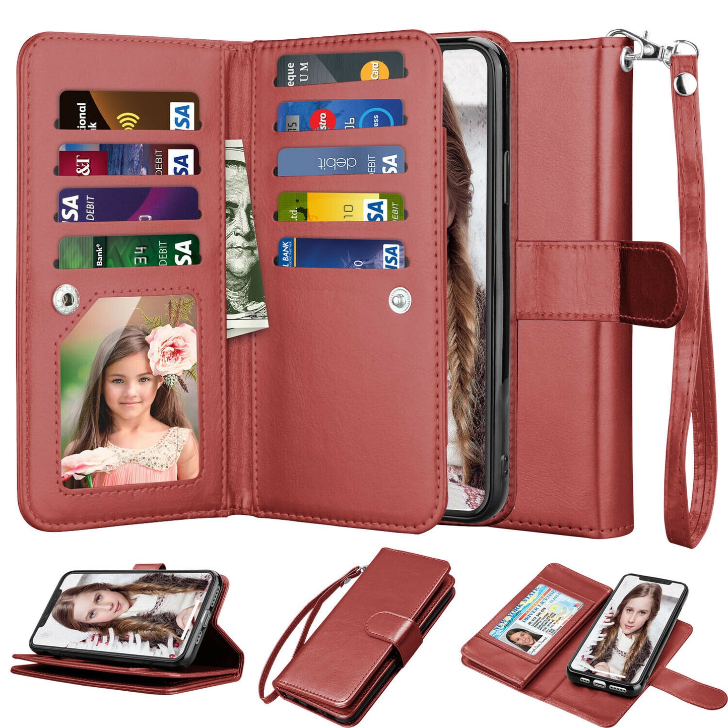 Leather Phone Flip Wallet