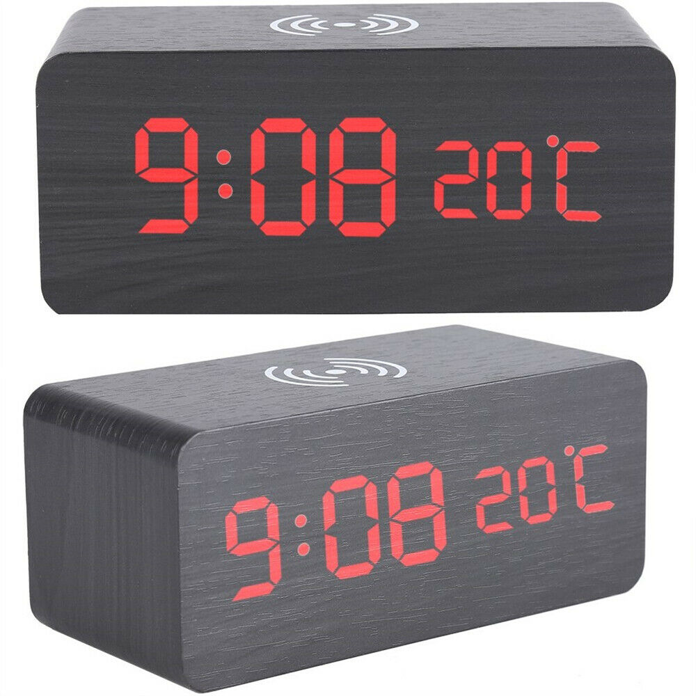 Wireless Charger Alarm Clock & Thermometer