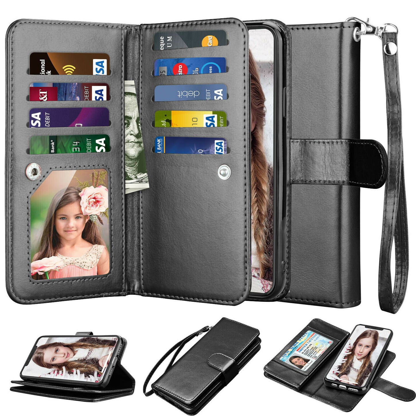 Leather Phone Flip Wallet