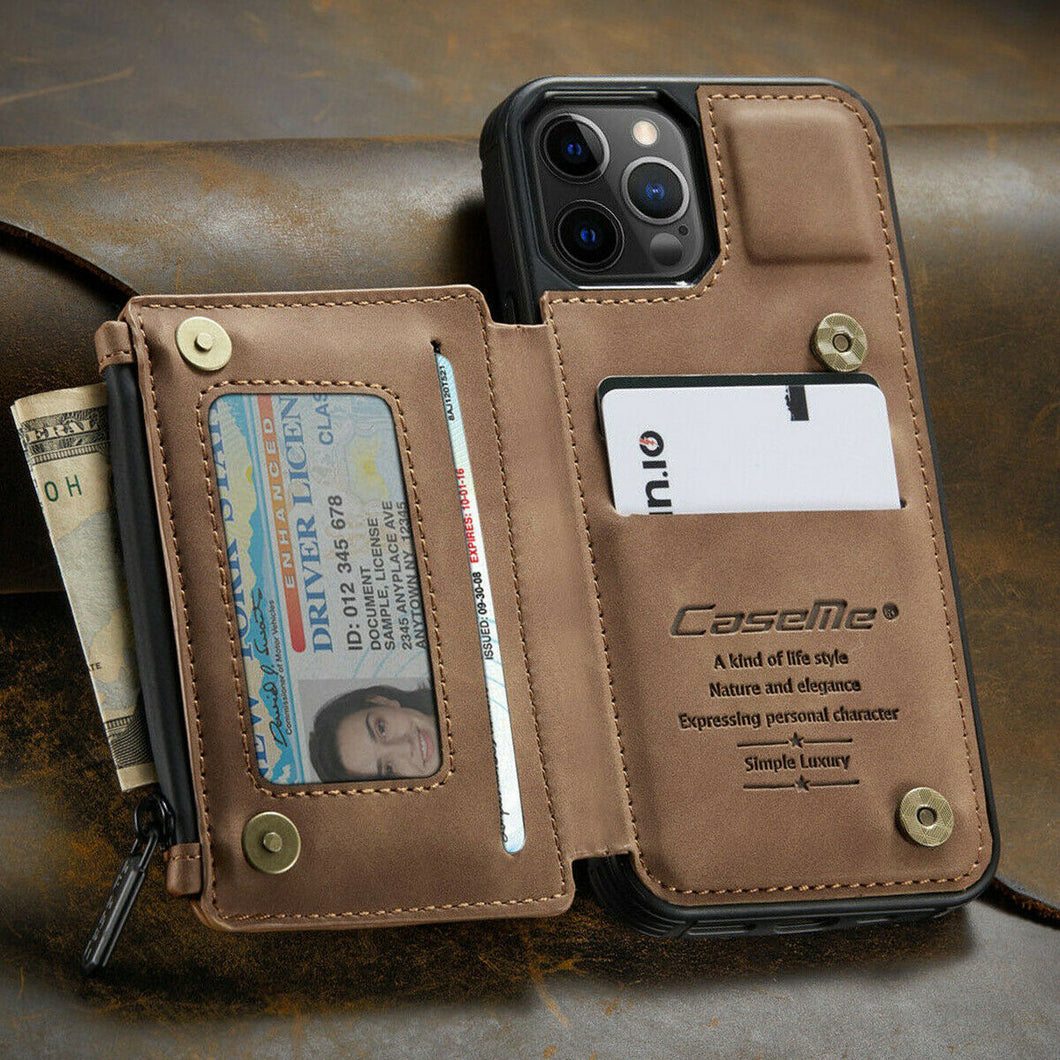 Leather Zipper Wallet  Case